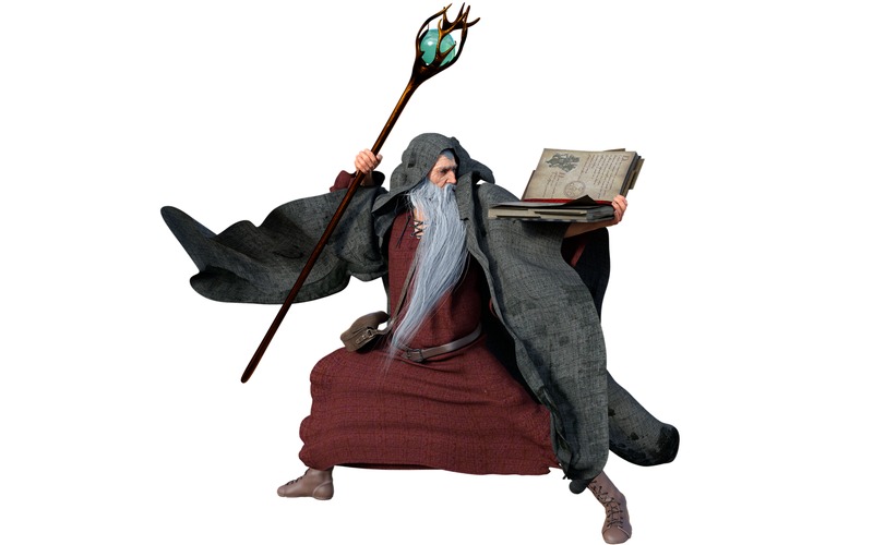 Wizard holding a broom