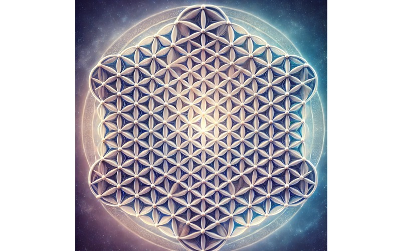 Ai image of 64 Tetrahedron Grid Flower of Life